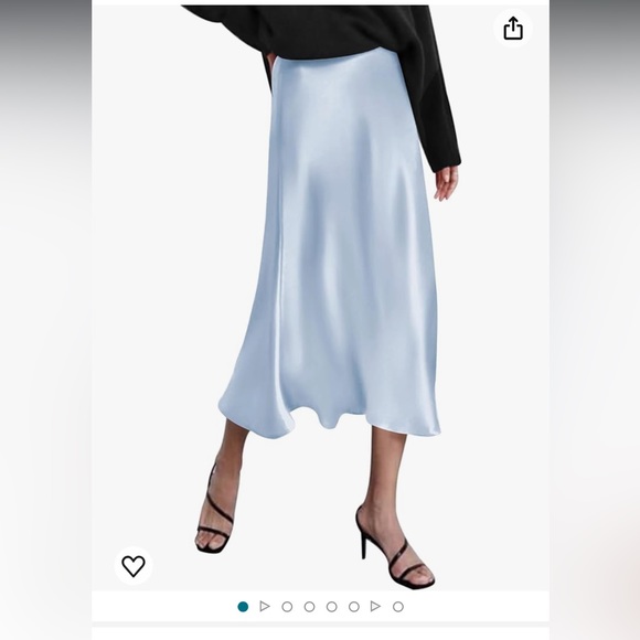 jupe NYC Dresses & Skirts - NWT JUPE NYC Pastel Baby Light Blue Satin Silk Midi Modest Slip Cute Skirt Sz L